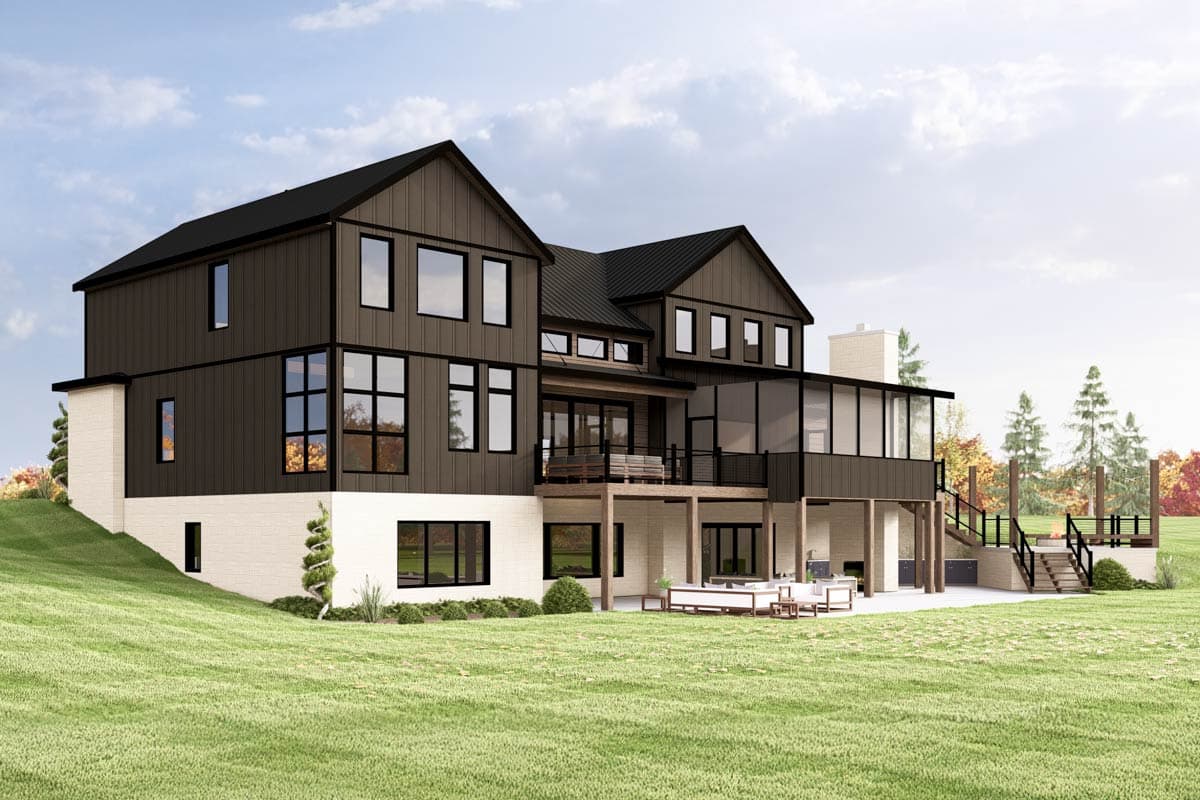 Plan 135337GRA: 4-Bed Contemporary Barn-Style House Plan with 3-Car Garage - 4429 Sq Ft - Image #10 - Contemporary, Modern Farmhouse, New American