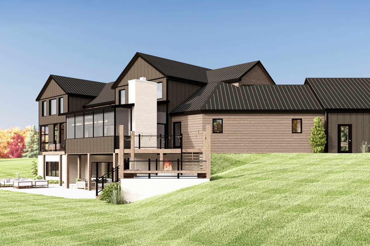 Plan 135337GRA: 4-Bed Contemporary Barn-Style House Plan with 3-Car Garage - 4429 Sq Ft - Image #9 - Contemporary, Modern Farmhouse, New American