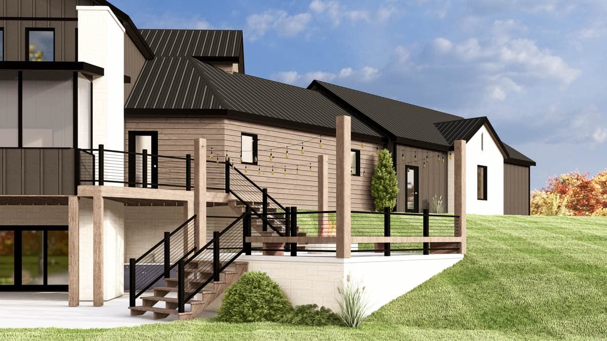 Plan 135337GRA: 4-Bed Contemporary Barn-Style House Plan with 3-Car Garage - 4429 Sq Ft - Image #8 - Contemporary, Modern Farmhouse, New American
