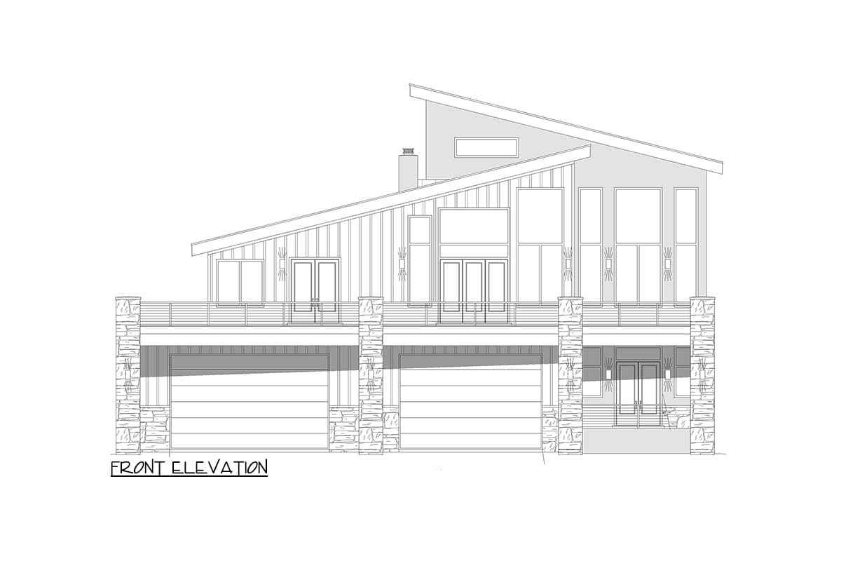 Plan 680546VR: 3-Bed Contemporary Mountain House Plan with Wrap-Around Deck and Balcony - 2476 Sq Ft - Image #15 - Contemporary, Mountain