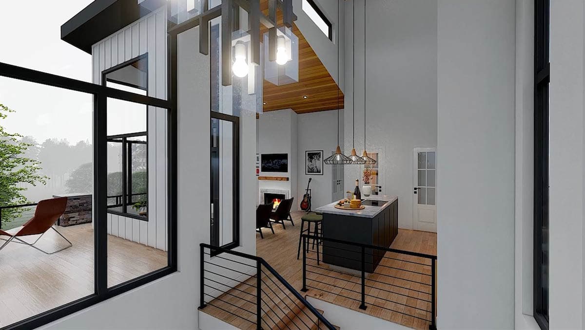 Plan 680546VR: 3-Bed Contemporary Mountain House Plan with Wrap-Around Deck and Balcony - 2476 Sq Ft - Image #8 - Contemporary, Mountain