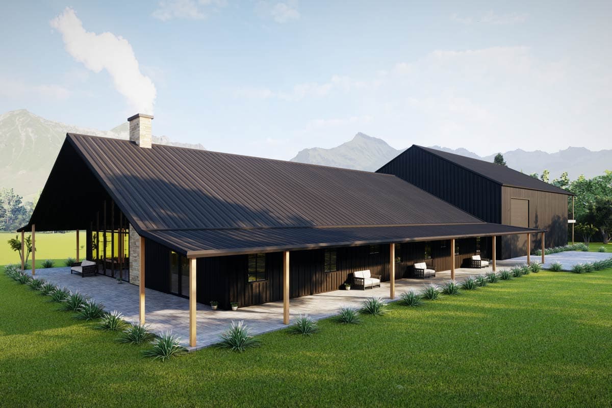 Plan 530135KTE: 3-Bed Metal Framed Barndominium House Plan with Workshop Garage - 3500 Sq Ft - Image #6 - Barndominium, Farmhouse, Modern Farmhouse