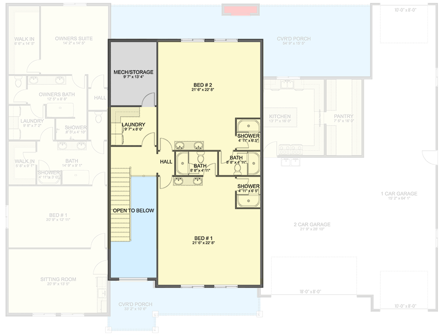 Plan 61605UT: 4-Bedroom Traditional House Plan with Hidden Pantry - 780 Sq Ft - Floor Plan - 2nd Floor - Traditional