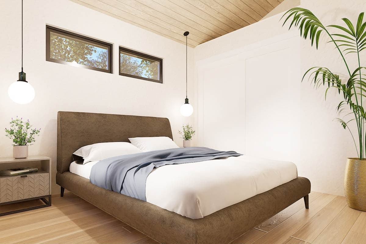 Plan 470309REY: 1-Bed Contemporary Vacation House Plan Under 600 Sq Ft  - Image #6 - Contemporary, Vacation