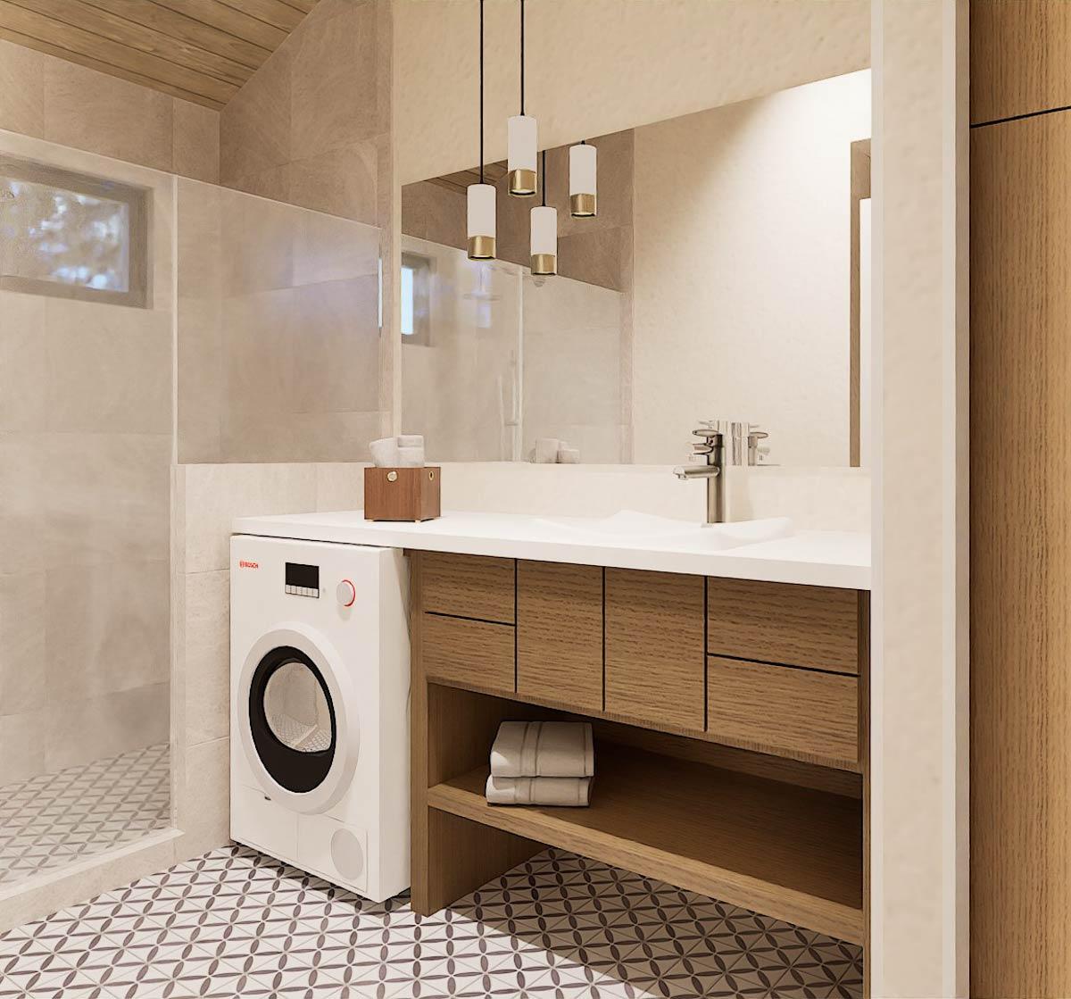 Plan 470309REY: 1-Bed Contemporary Vacation House Plan Under 600 Sq Ft  - Image #7 - Contemporary, Vacation