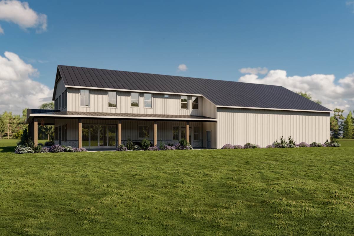 Plan 400028FTY: Two-Story Barndominium House Plan with Wrap-Around Porch  - 3161 Sq Ft - Image #7 - Barndominium