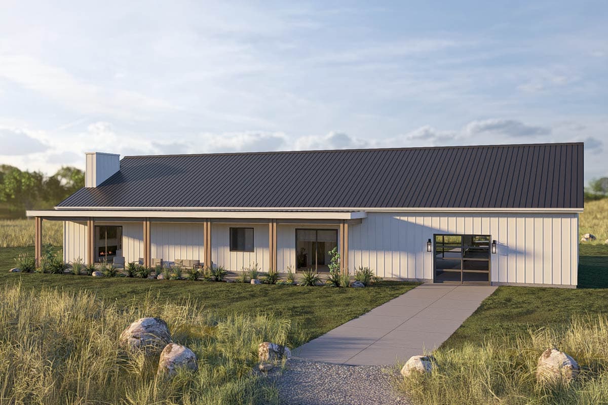 Plan 623492DJ: 3-Bedroom Barndominium House Plan with Home Office - 2733 Sq Ft - Image #13 - Barndominium, Country