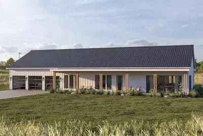 3-Bedroom Barndominium House Plan with Home Office - 2733 Sq Ft