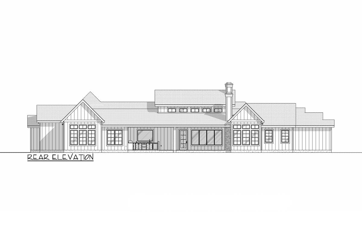 Plan 307739RAD: 5-Bedroom Hill Country House Plan with Game Room and Outdoor Kitchen - 3747 Sq Ft - Image #12 - Hill Country, Transitional