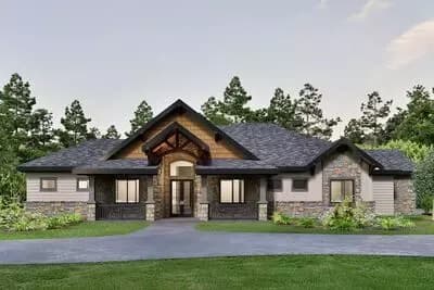 3-Bedroom Hill Country House Plan with Study or Flex Room - 2848 Sq Ft