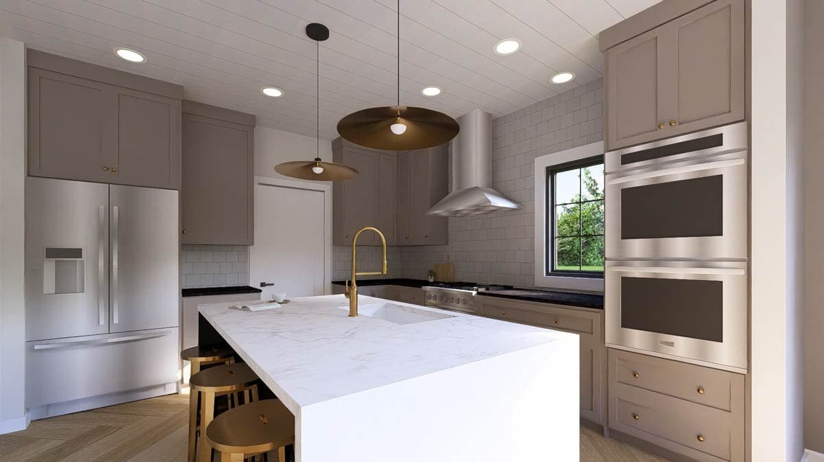 Plan 135339GRA: 1-Bed Rustic Mountain House Plan with Optional Lower Level - 1484 Sq Ft - Image #6 - Cabin, Cottage, Country, Mountain, Rustic, Vacation