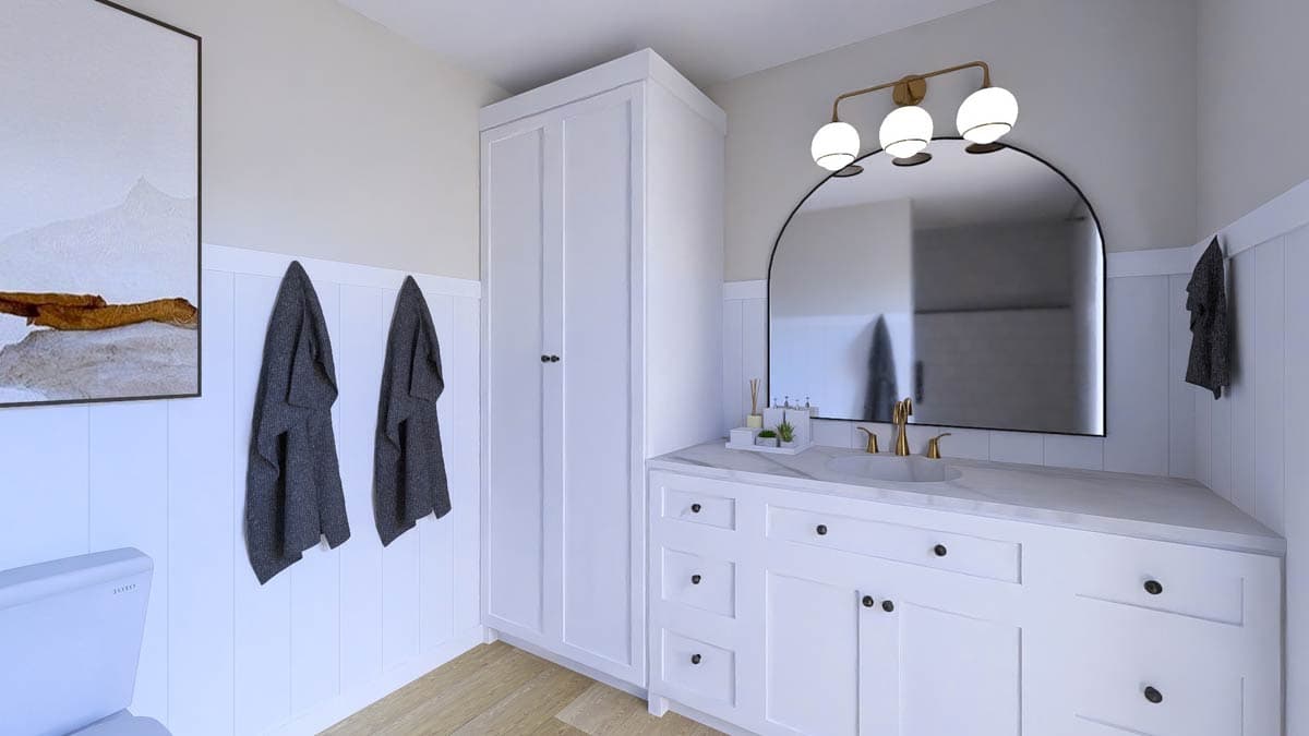 Plan 135340GRA: 1-Bed Country House Plan with Wrap-Around Porch Under 1000 Sq Ft - Image #9 - Country, Ranch