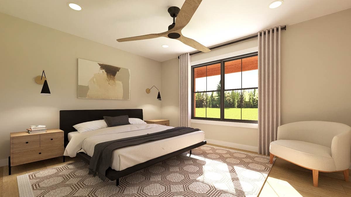 Plan 135340GRA: 1-Bed Country House Plan with Wrap-Around Porch Under 1000 Sq Ft - Image #8 - Country, Ranch