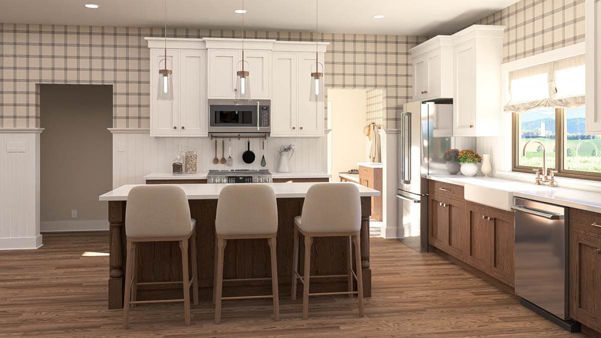 Plan 623493DJ: Single-Story Cottage House Plan with Split-Bedrooms - 1695 Sq Ft - Image #6 - Cottage, European