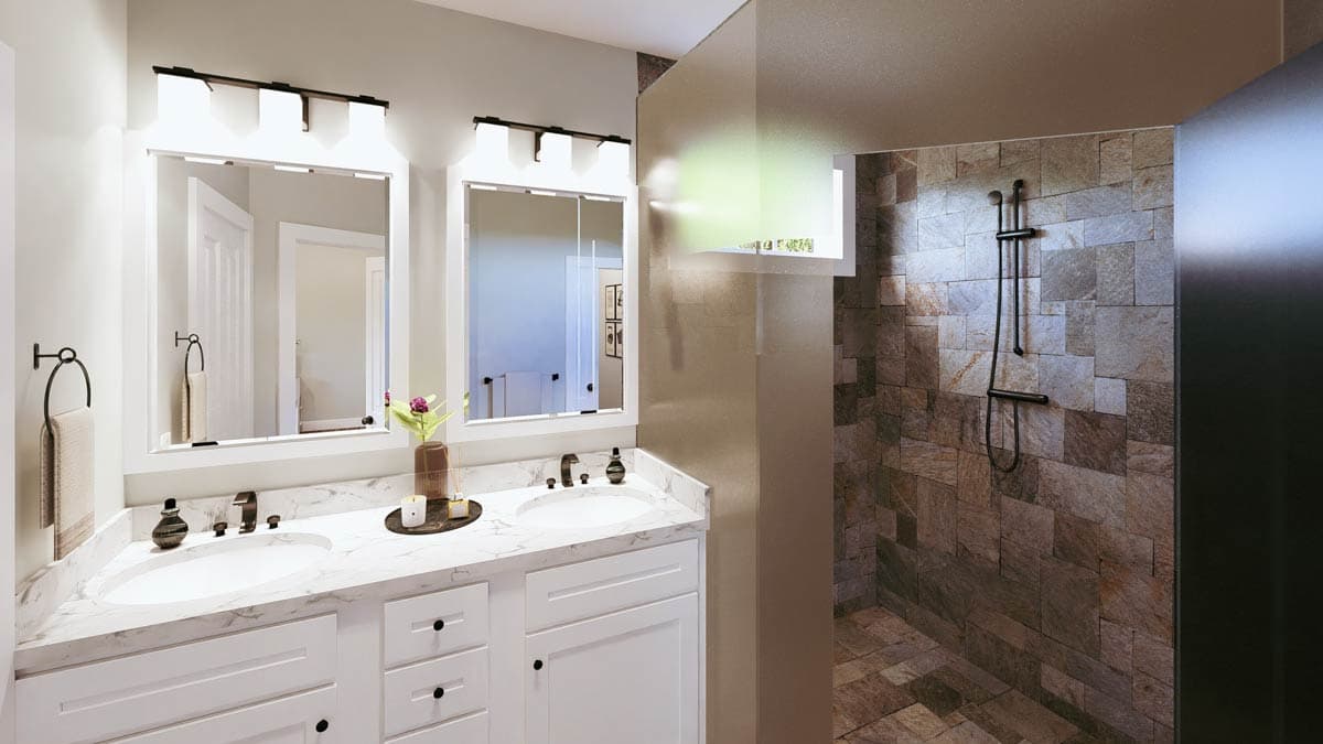 Plan 25060DH: Single-Story 3-Bedroom Country Farmhouse Plan with Split-Bedroom Layout - 1648 Sq Ft - Image #9 - Country, Farmhouse, Ranch