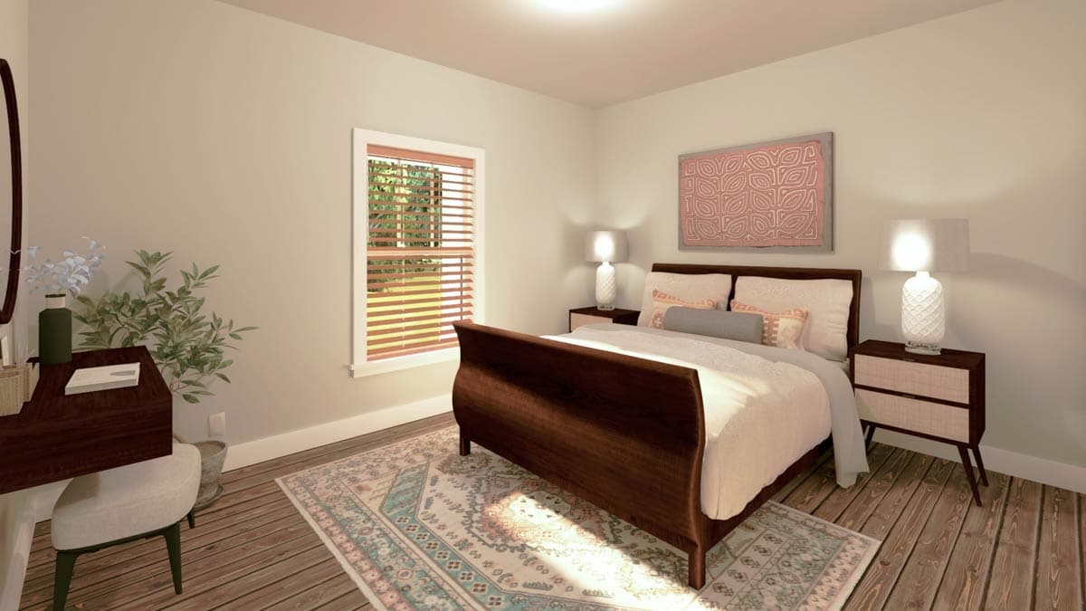 Plan 25060DH: Single-Story 3-Bedroom Country Farmhouse Plan with Split-Bedroom Layout - 1648 Sq Ft - Image #10 - Country, Farmhouse, Ranch