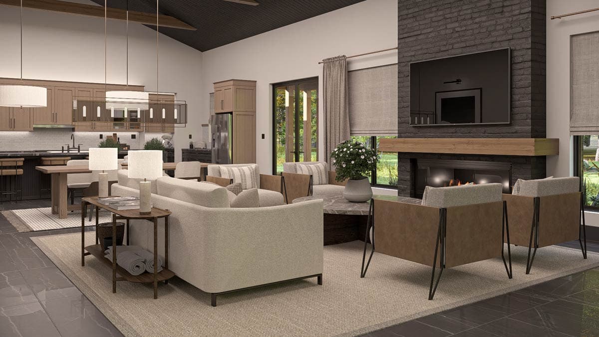 Plan 623494DJ: One-Story Barndominium House Plan with Open Concept Living and Cathedral Ceilings - 2524 Sq Ft - Image #7 - Barndominium