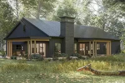 One-Story Barndominium House Plan with Open Concept Living and Cathedral Ceilings - 2524 Sq Ft