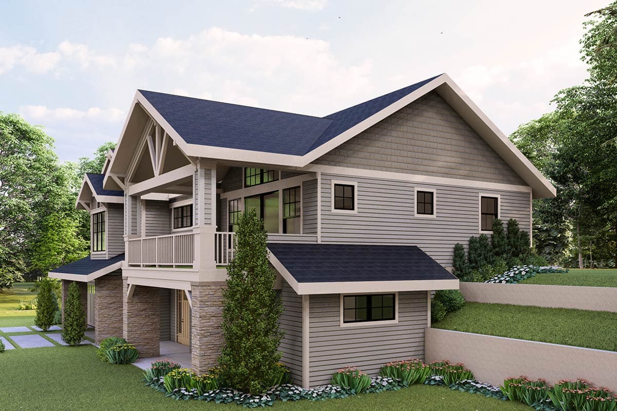 Plan 720090DA: 4-Bed Rustic Craftsman House Plan with Clustered Bedroom Layout - 3043 Sq Ft - Image #7 - Craftsman, Mountain, Rustic