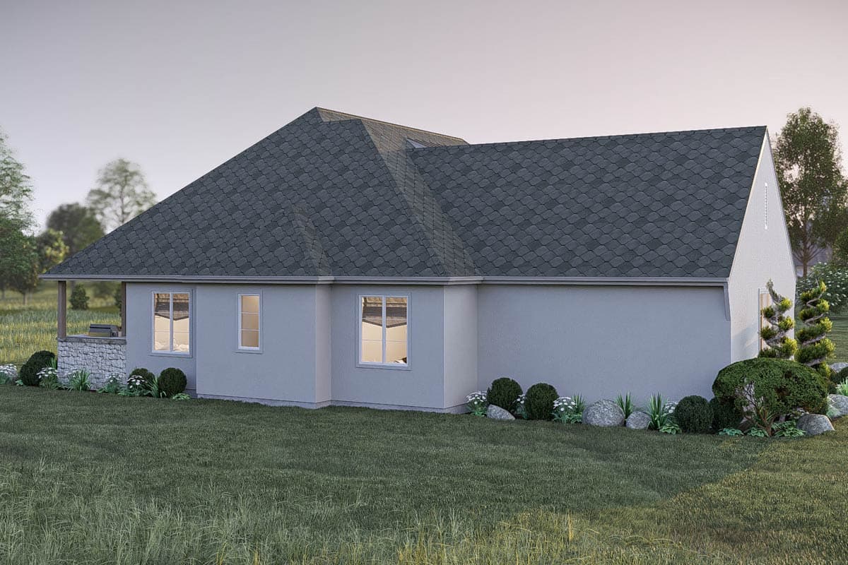 Plan 623495DJ: 3-Bed Contemporary Ranch House Plan with Split-Bedroom Layout - 2545 Sq Ft - Image #15 - Contemporary, Cottage, Ranch, Transitional