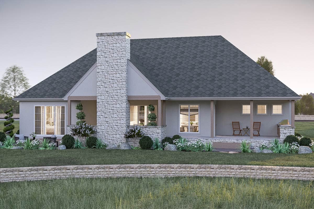 Plan 623495DJ: 3-Bed Contemporary Ranch House Plan with Split-Bedroom Layout - 2545 Sq Ft - Image #16 - Contemporary, Cottage, Ranch, Transitional
