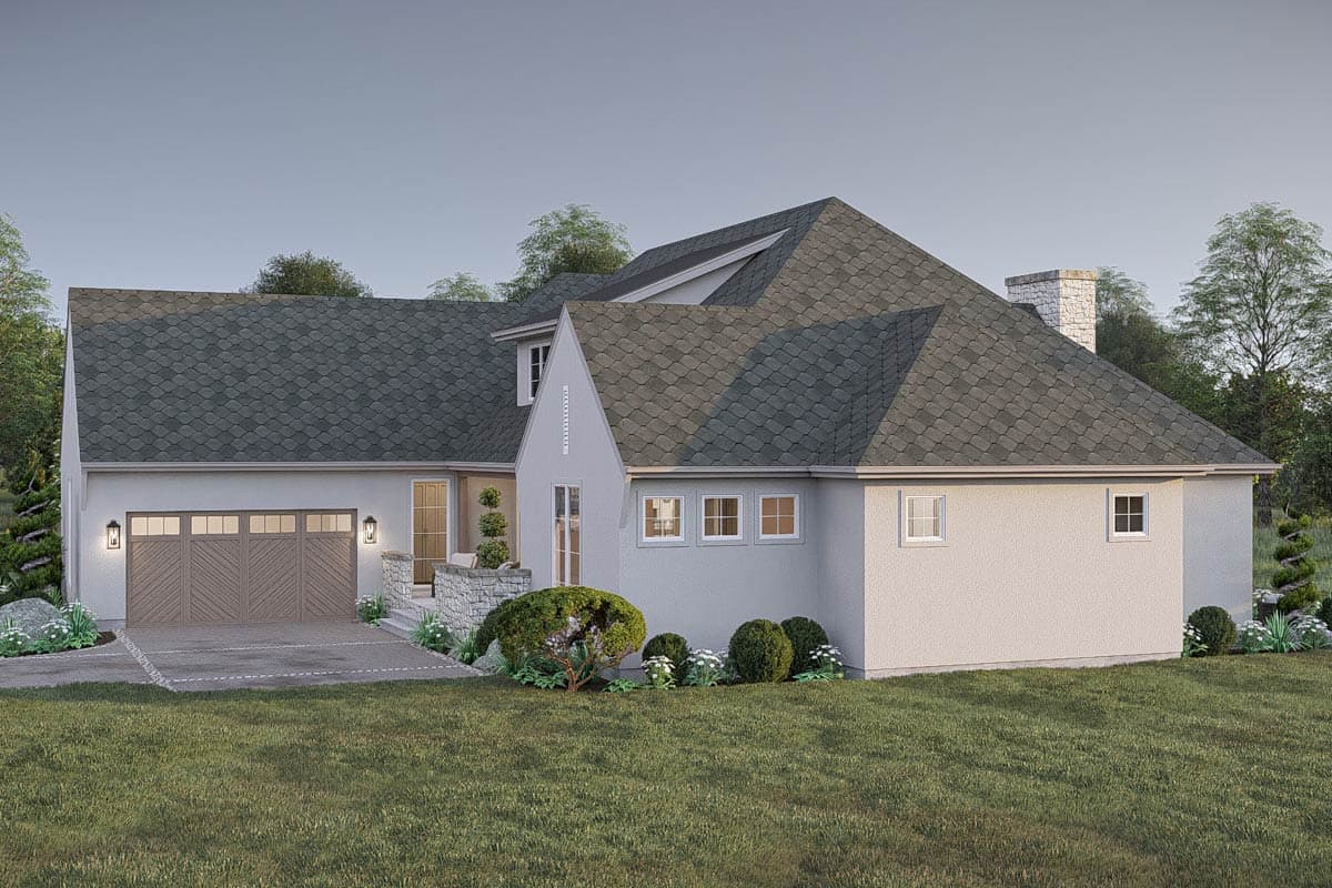 Plan 623495DJ: 3-Bed Contemporary Ranch House Plan with Split-Bedroom Layout - 2545 Sq Ft - Image #17 - Contemporary, Cottage, Ranch, Transitional