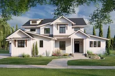 5-Bedroom New American House Plan with 2-Story Great Room - 3100 Sq Ft