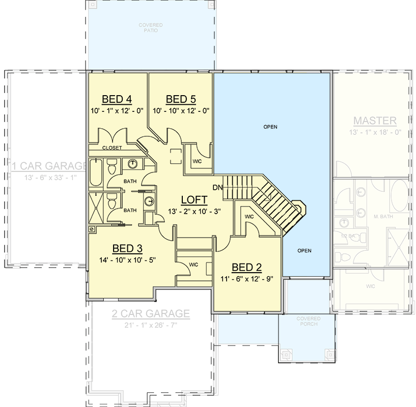 Plan 910112WHD: 5-Bed Craftsman Northwest House Plan with Library or Study - 3100 Sq Ft - Floor Plan - 2nd Floor - Craftsman, Northwest