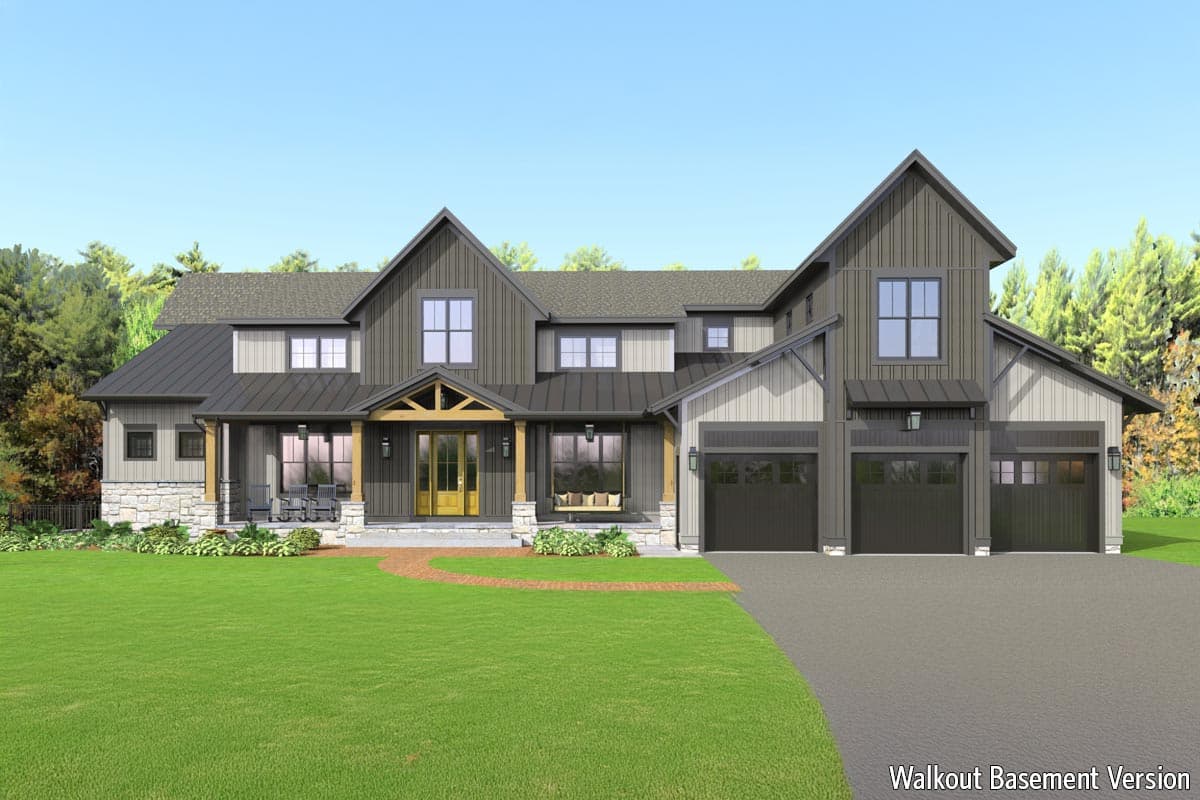 Plan 654022KNA: Flexible Modern Farmhouse Plan with 4 or 5 Bedroom Configurations - 3190 Sq Ft - Image #9 - Modern Farmhouse, New American