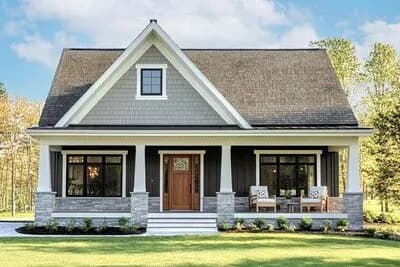 2-Bed Country Cottage Plan with Vaulted Living Room - 1086 Sq Ft