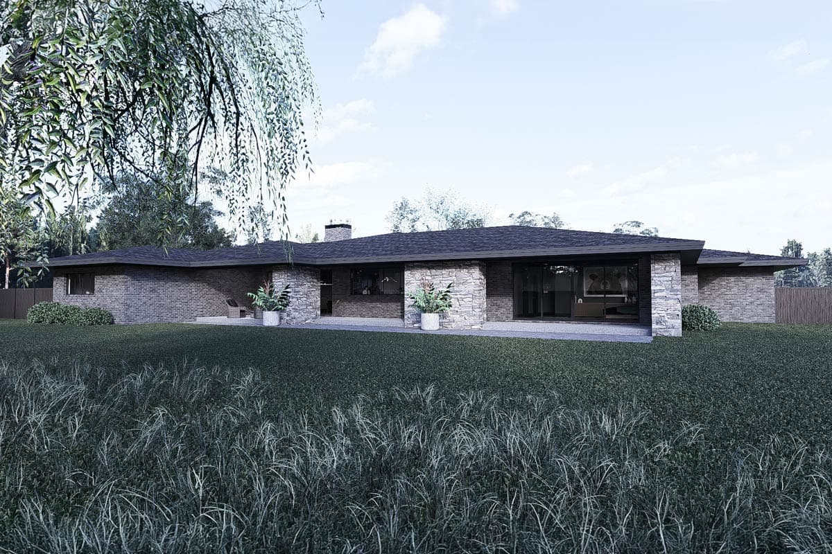 Plan 700504SND: Single-Story Prairie House Plan with Vaulted Great Room - 3687 Sq Ft - Image #16 - Contemporary, Prairie