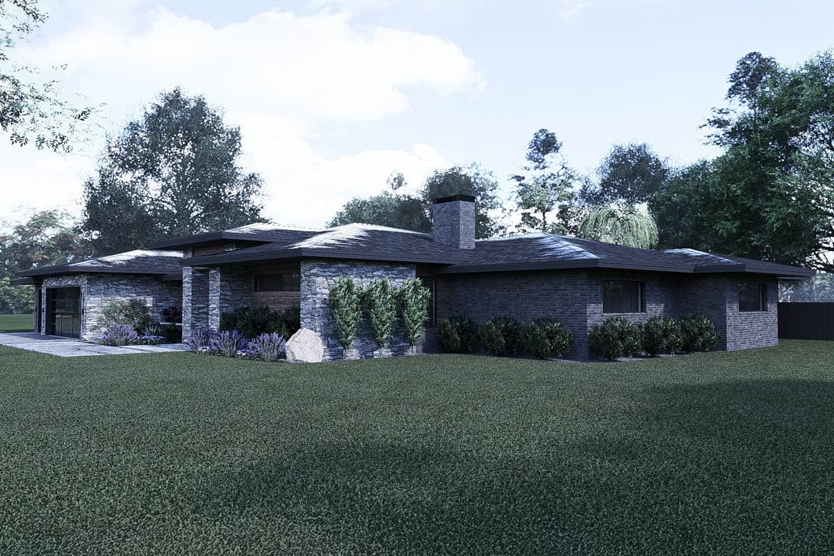 Plan 700504SND: Single-Story Prairie House Plan with Vaulted Great Room - 3687 Sq Ft - Image #15 - Contemporary, Prairie