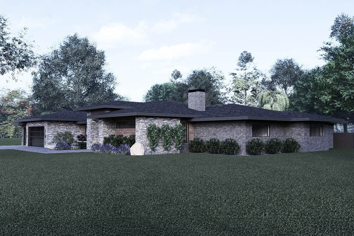 Plan 700504SND: Single-Story Prairie House Plan with Vaulted Great Room - 3687 Sq Ft - Image #17 - Contemporary, Prairie