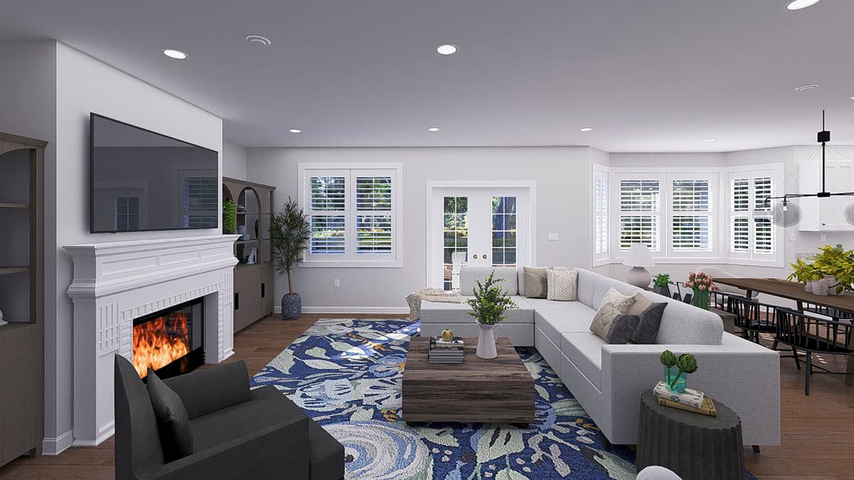 Plan 61606UT: 3-Bed Traditional Ranch House Plan with U-Shape Kitchen - 2254 Sq Ft - Image #12 - Ranch, Traditional