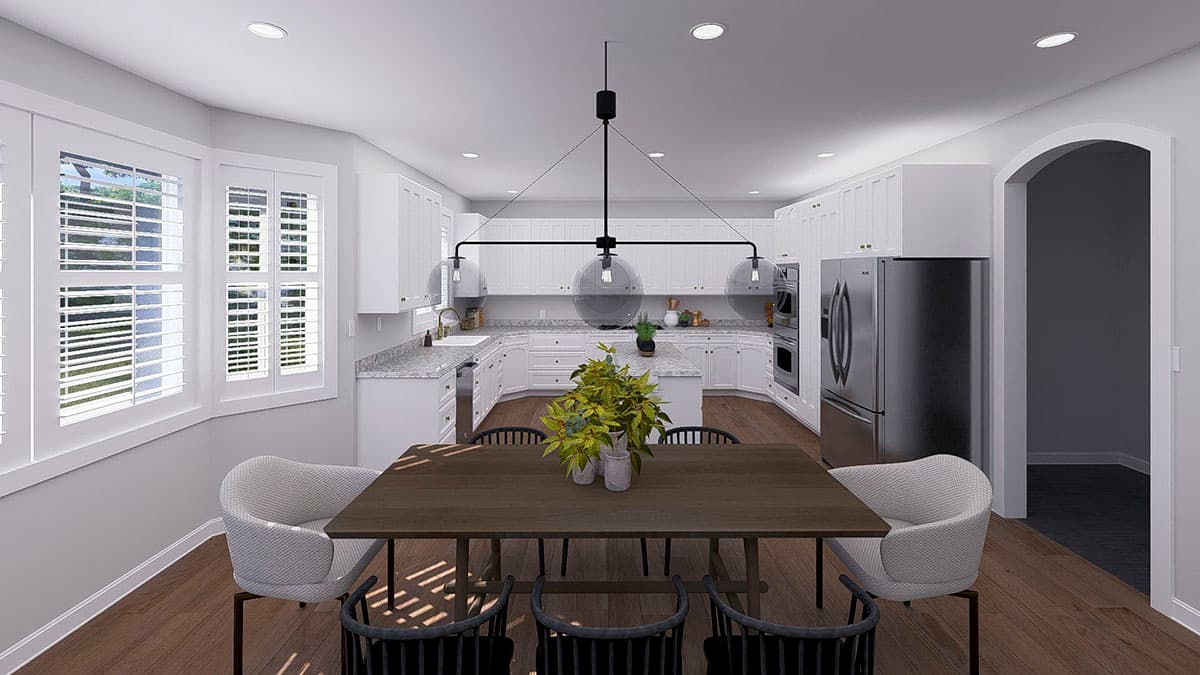 Plan 61606UT: 3-Bed Traditional Ranch House Plan with U-Shape Kitchen - 2254 Sq Ft - Image #14 - Ranch, Traditional