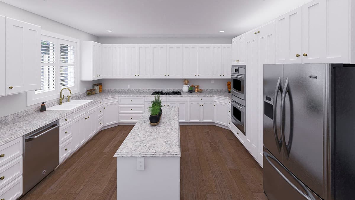 Plan 61606UT: 3-Bed Traditional Ranch House Plan with U-Shape Kitchen - 2254 Sq Ft - Image #20 - Ranch, Traditional