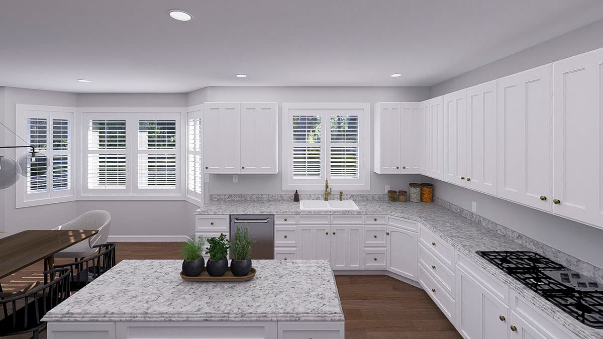 Plan 61606UT: 3-Bed Traditional Ranch House Plan with U-Shape Kitchen - 2254 Sq Ft - Image #16 - Ranch, Traditional