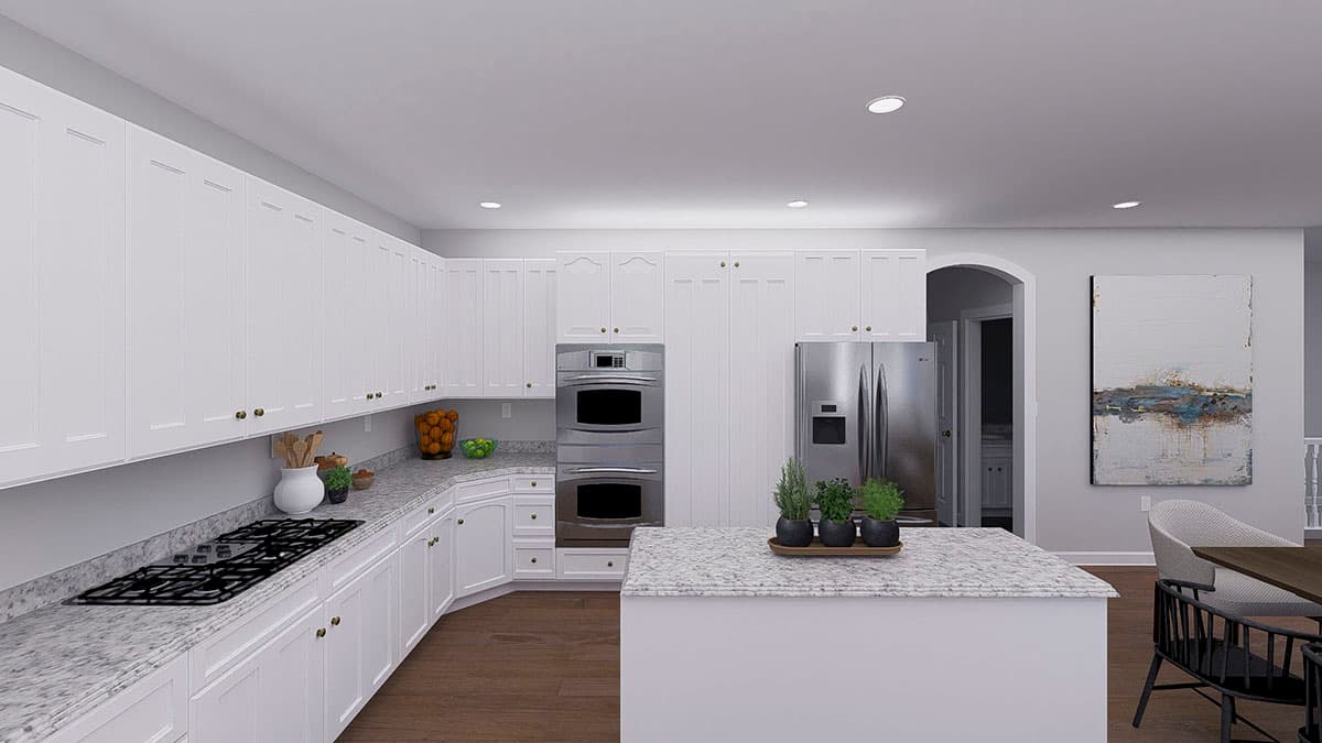 Plan 61606UT: 3-Bed Traditional Ranch House Plan with U-Shape Kitchen - 2254 Sq Ft - Image #15 - Ranch, Traditional