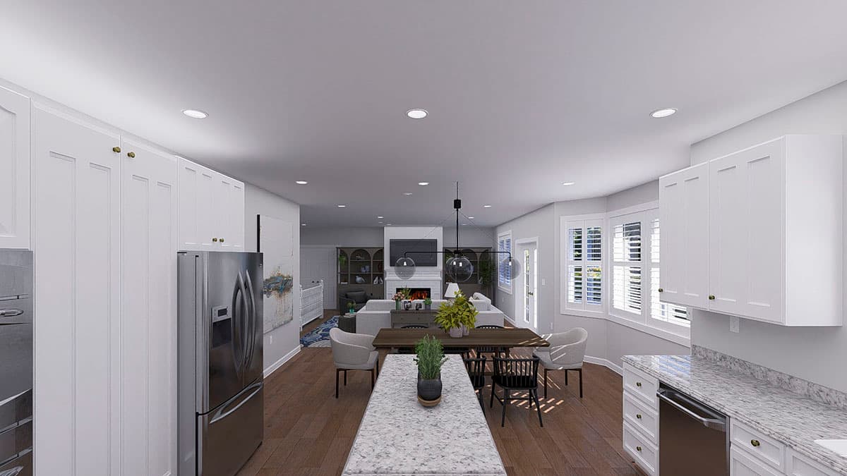 Plan 61606UT: 3-Bed Traditional Ranch House Plan with U-Shape Kitchen - 2254 Sq Ft - Image #24 - Ranch, Traditional