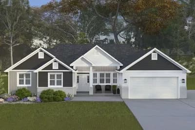 3-Bed Traditional Ranch House Plan with U-Shape Kitchen - 2254 Sq Ft