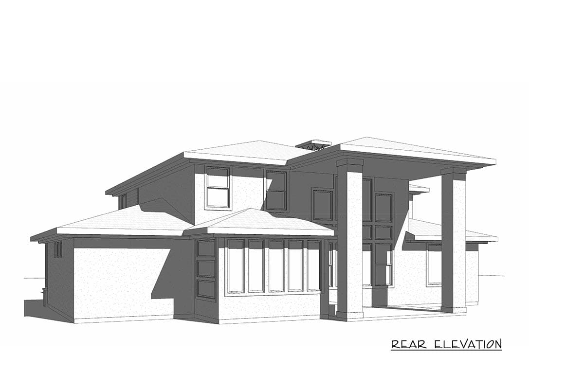 Plan 910114WHD: Two-Story Modern Prairie House Plan with Flex Room or Study - 3011 Sq Ft - Image #5 - Prairie