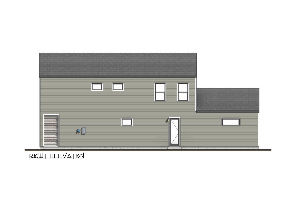 Plan 100346GHR: 3-Bed Narrow Contemporary House Plan Under 1500 Sq Ft - Image #11 - Contemporary