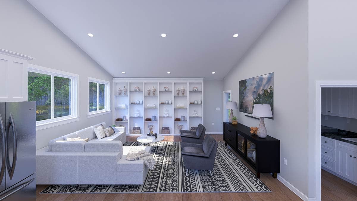 Plan 61609UT: Two-Story Garage Plan with Second Level Apartment Space - 1360 Sq Ft - Image #7 - Carriage, Traditional