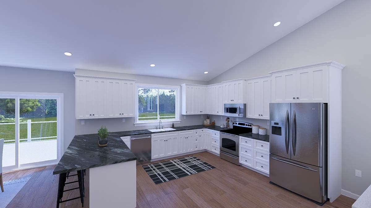 Plan 61609UT: Two-Story Garage Plan with Second Level Apartment Space - 1360 Sq Ft - Image #10 - Carriage, Traditional