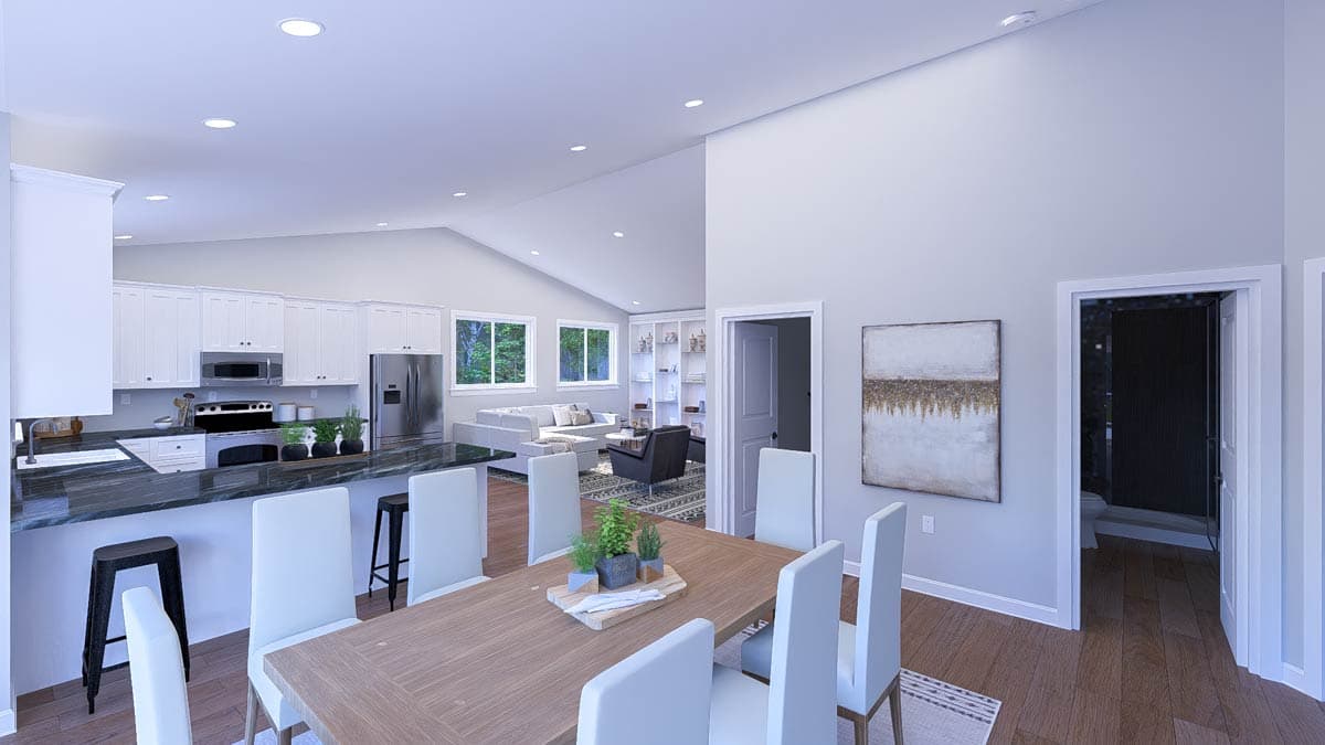 Plan 61609UT: Two-Story Garage Plan with Second Level Apartment Space - 1360 Sq Ft - Image #12 - Carriage, Traditional
