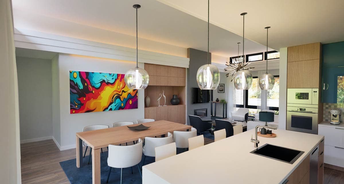 Plan 69901AM: 1-Story Scandinavian-Style 3-Bed House Plan with Garage Workshop - Image #5 - Contemporary, Ranch, Scandinavian