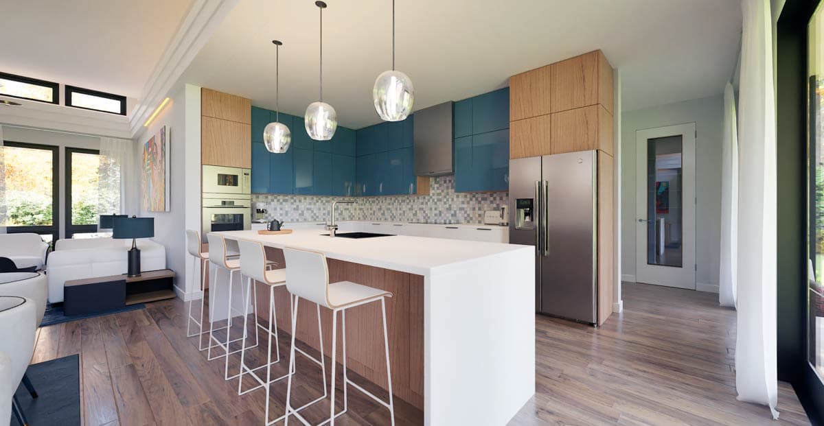 Plan 69901AM: 1-Story Scandinavian-Style 3-Bed House Plan with Garage Workshop - Image #7 - Contemporary, Ranch, Scandinavian