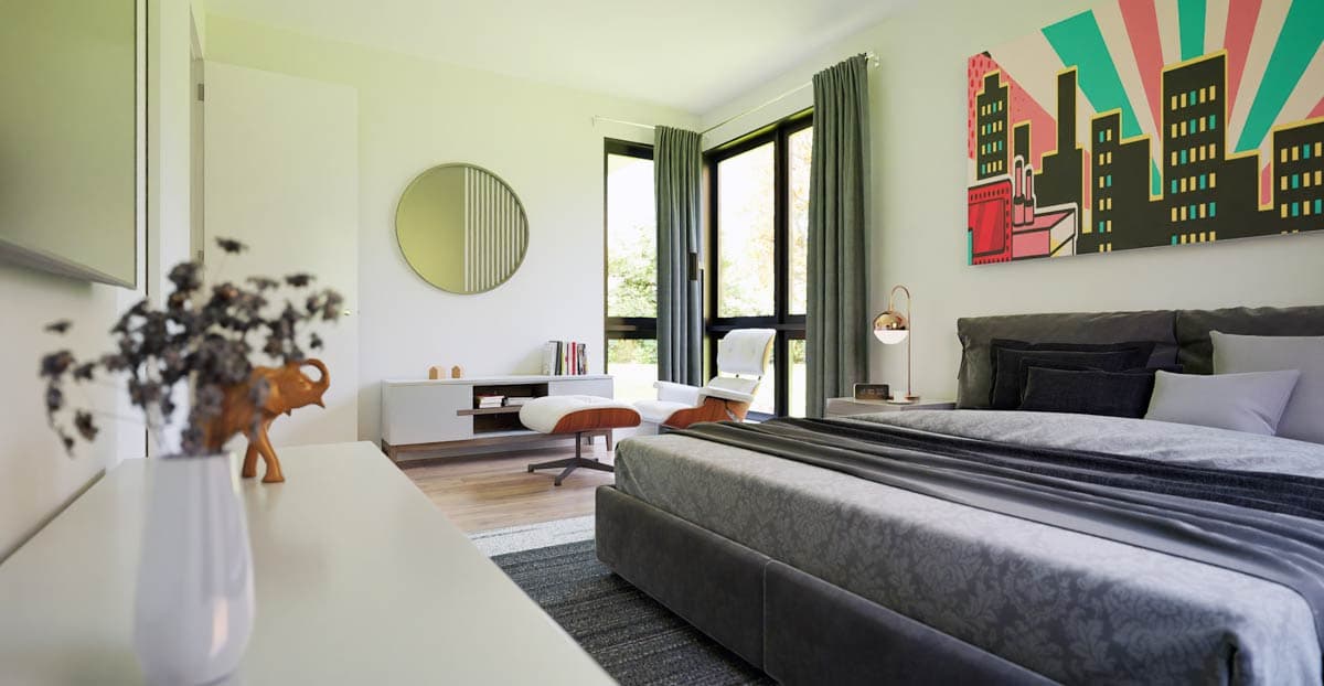 Plan 69901AM: 1-Story Scandinavian-Style 3-Bed House Plan with Garage Workshop - Image #9 - Contemporary, Ranch, Scandinavian