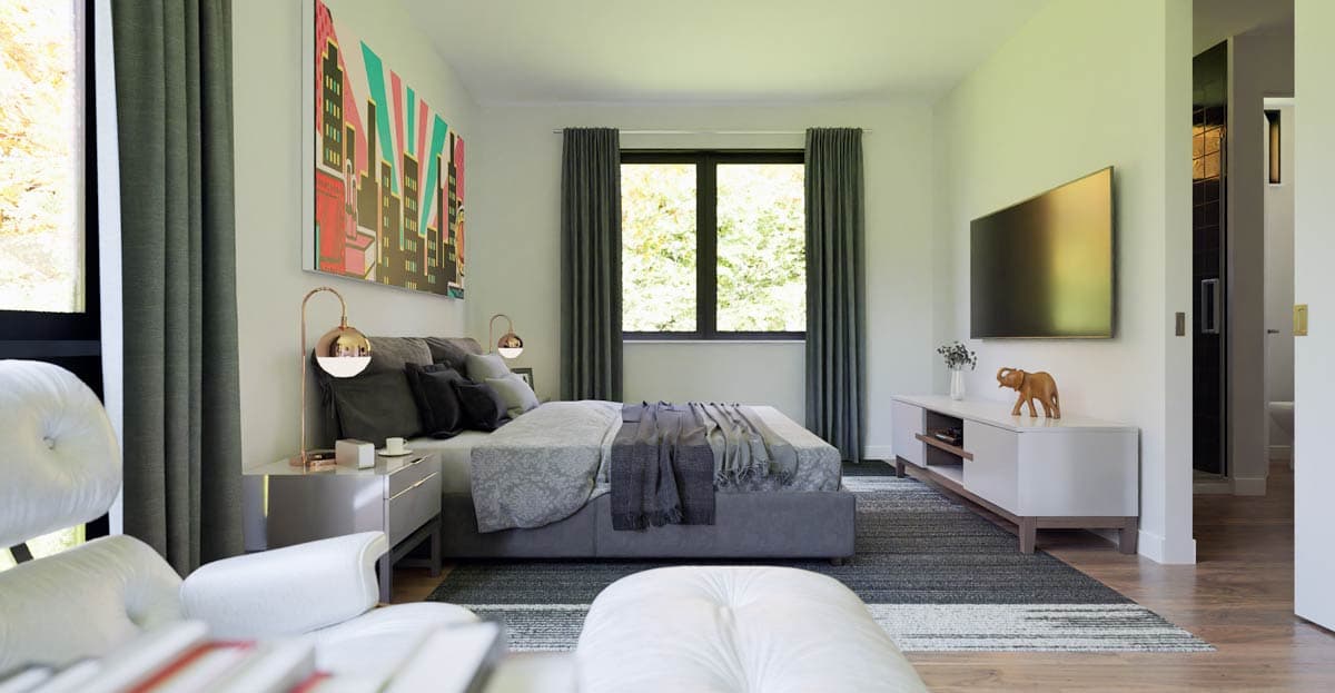 Plan 69901AM: 1-Story Scandinavian-Style 3-Bed House Plan with Garage Workshop - Image #12 - Contemporary, Ranch, Scandinavian