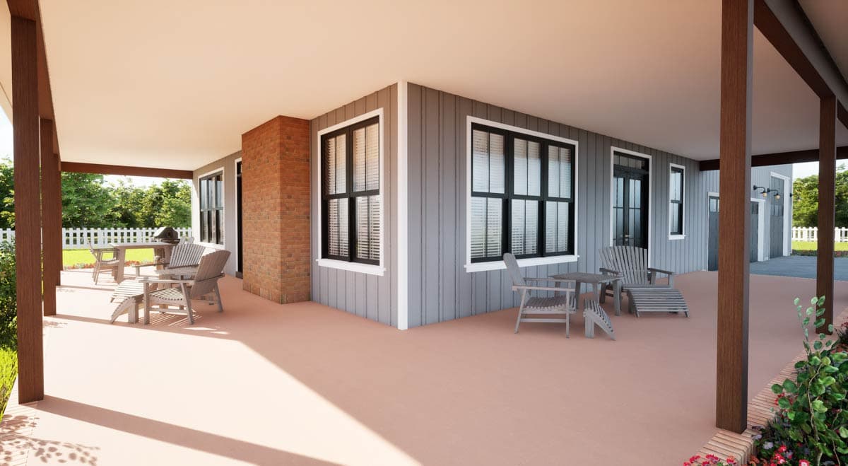 Plan 69902AM: 4-Bedroom Barndominium House Plan with 2-Story Great Room - 3379 Sq Ft - Image #9 - Barndominium, Modern Farmhouse